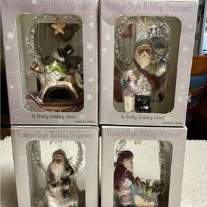 Costco • Vintage • Snowman • Santa Claus • Holiday • 4 Boxes of Ornaments • New